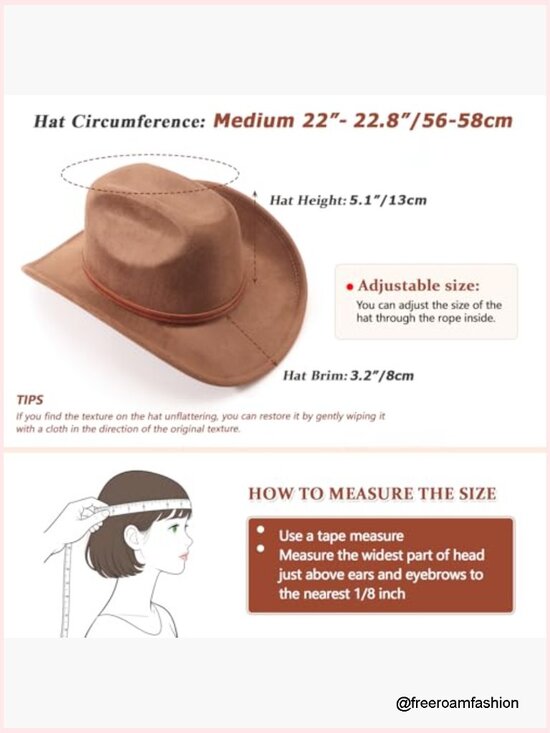Wide Brim Cowboy Hat with Belt Buckle Unisex main image 7